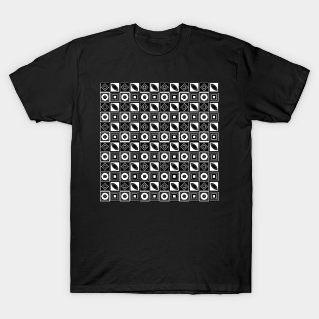 Black, White and Grey Modern Abstract Pattern T-Shirt by williamcuccio